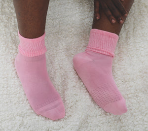 Light pink extra wide bamboo socks
