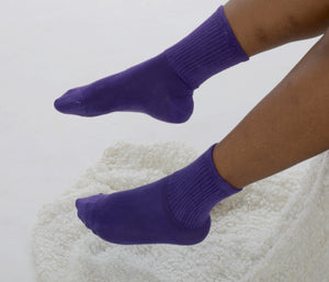 extra wide bamboo socks purple
