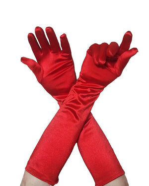 Red Mens Gloves Satin