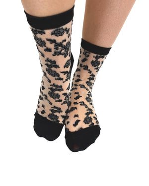 Sheer Bloom Ankle Socks