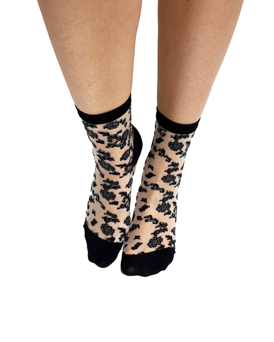 Sheer Bloom Ankle Socks