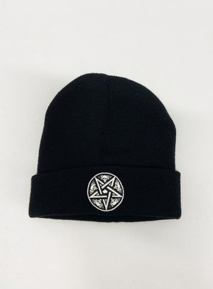 Flat embroidered beanie