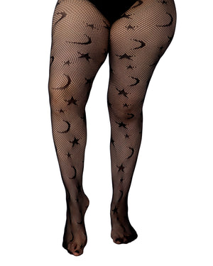 Stars & Moon Curvy Super Stretch Net Tights