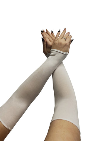 White Polyester Gloves LOng