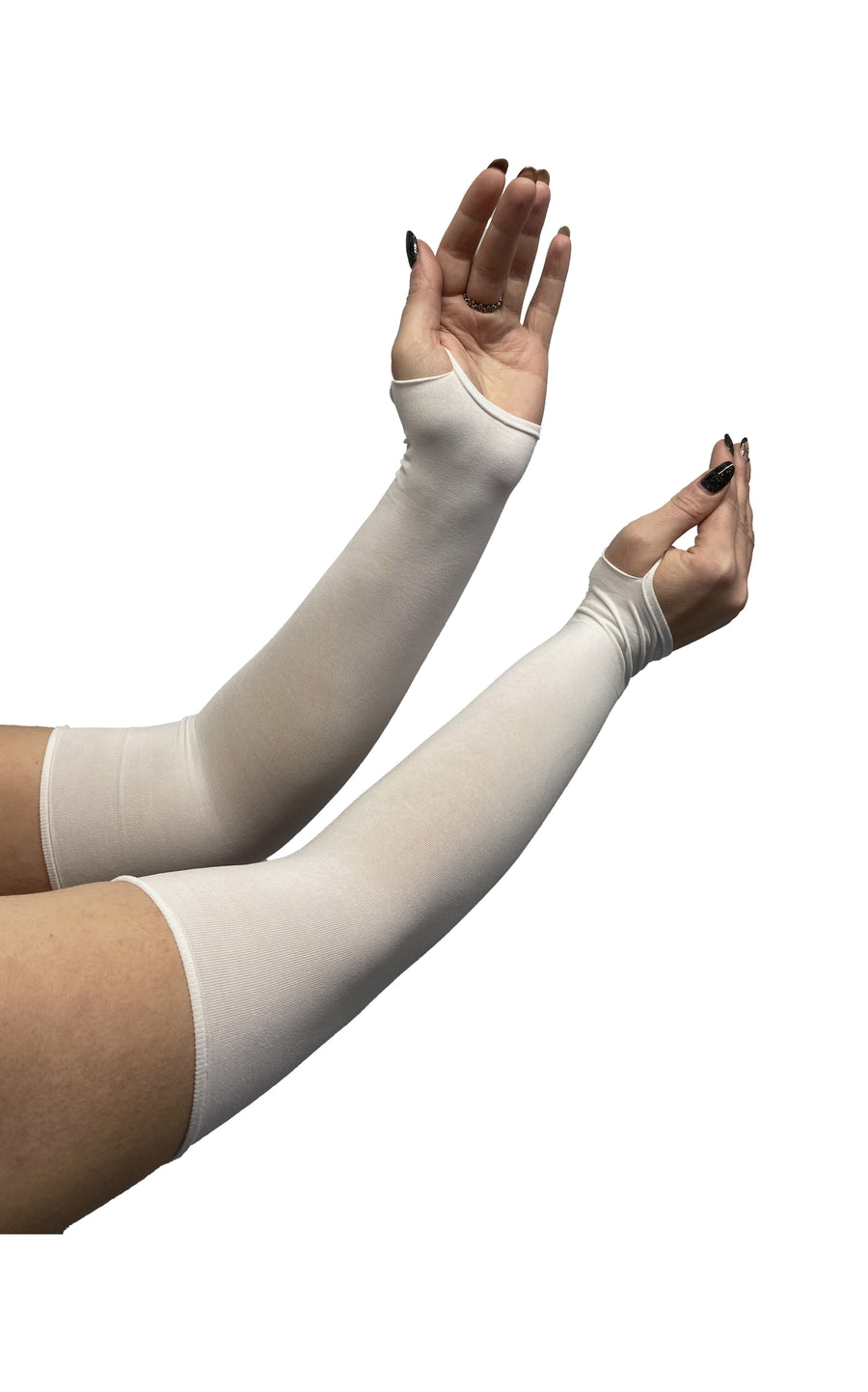 White Polyester Gloves LOng