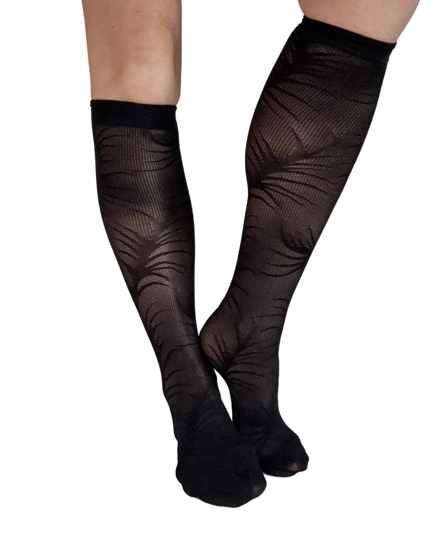 High Net Socks Feather Net Knee High Socks - Pamela Mann