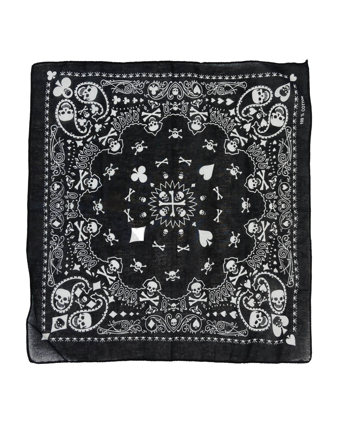 Clubs and Diamond Black and White Bandana