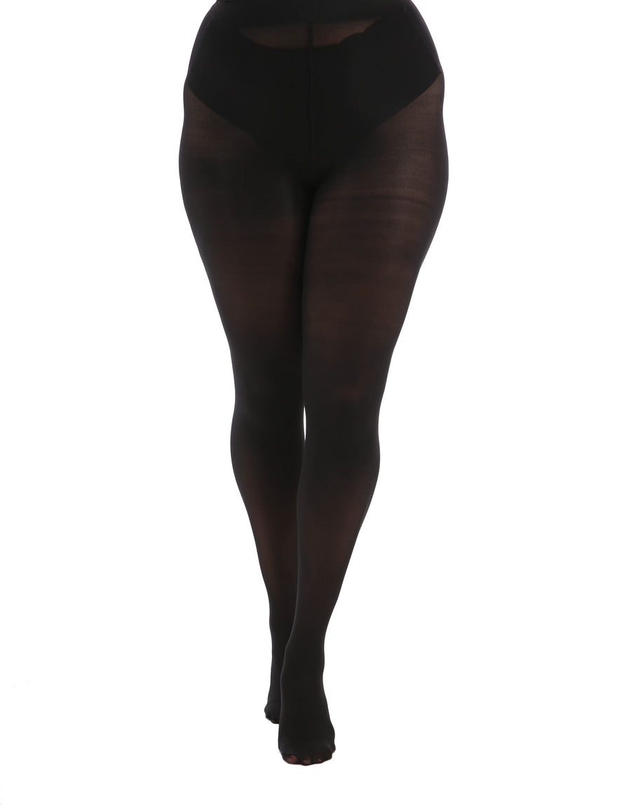 50D Opaque Footless Tights Damson - Plus Size Bras