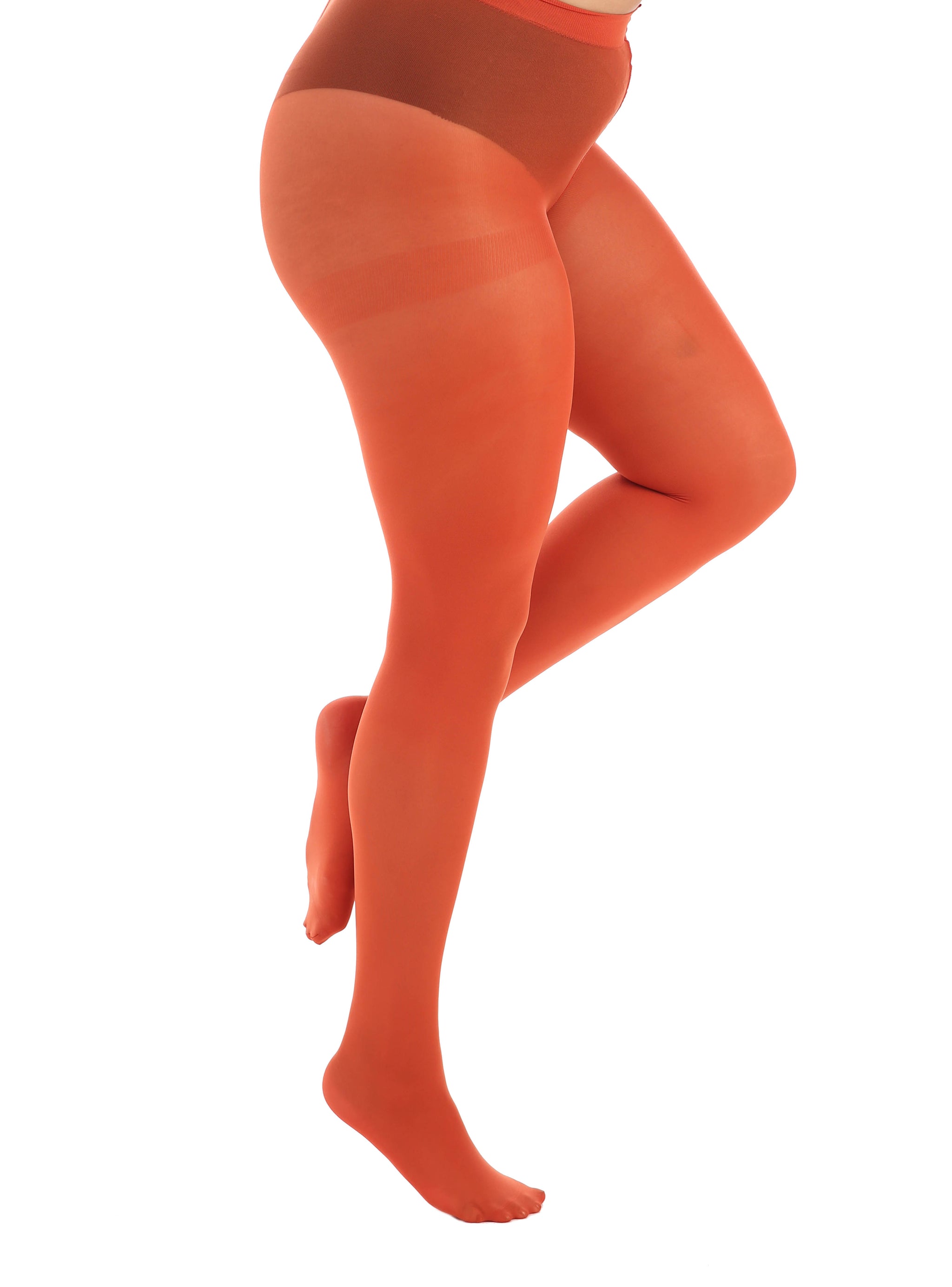 Red Opaque Tights Plus Size for Women - from XL to 5XL 
