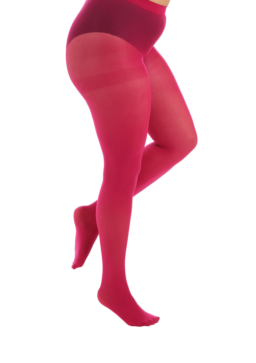 Hot Pink Plus Size Fishnet Tights