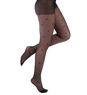 All Over Heart Sheer Tights