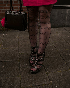 All Over Cat Sheer Tights - Clearance