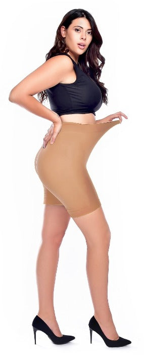 90 Denier Curvy Super Stretch Anti Chafing Shorts from the wholesale chub rub shorts collection from wholesale hosiery brand, Pamela Mann.