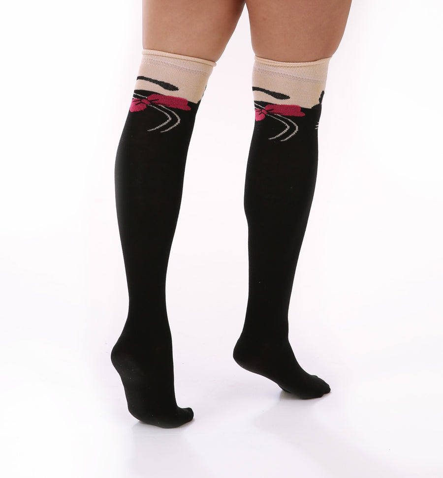 Cat Over The Knee Socks with Tail