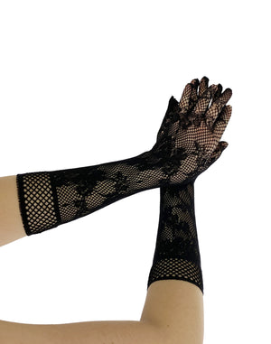 Fishnet Floral Gloves
