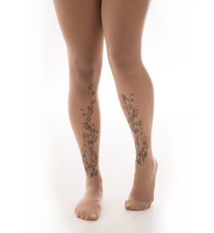 Wildflower Placement Tattoo Printed Tights