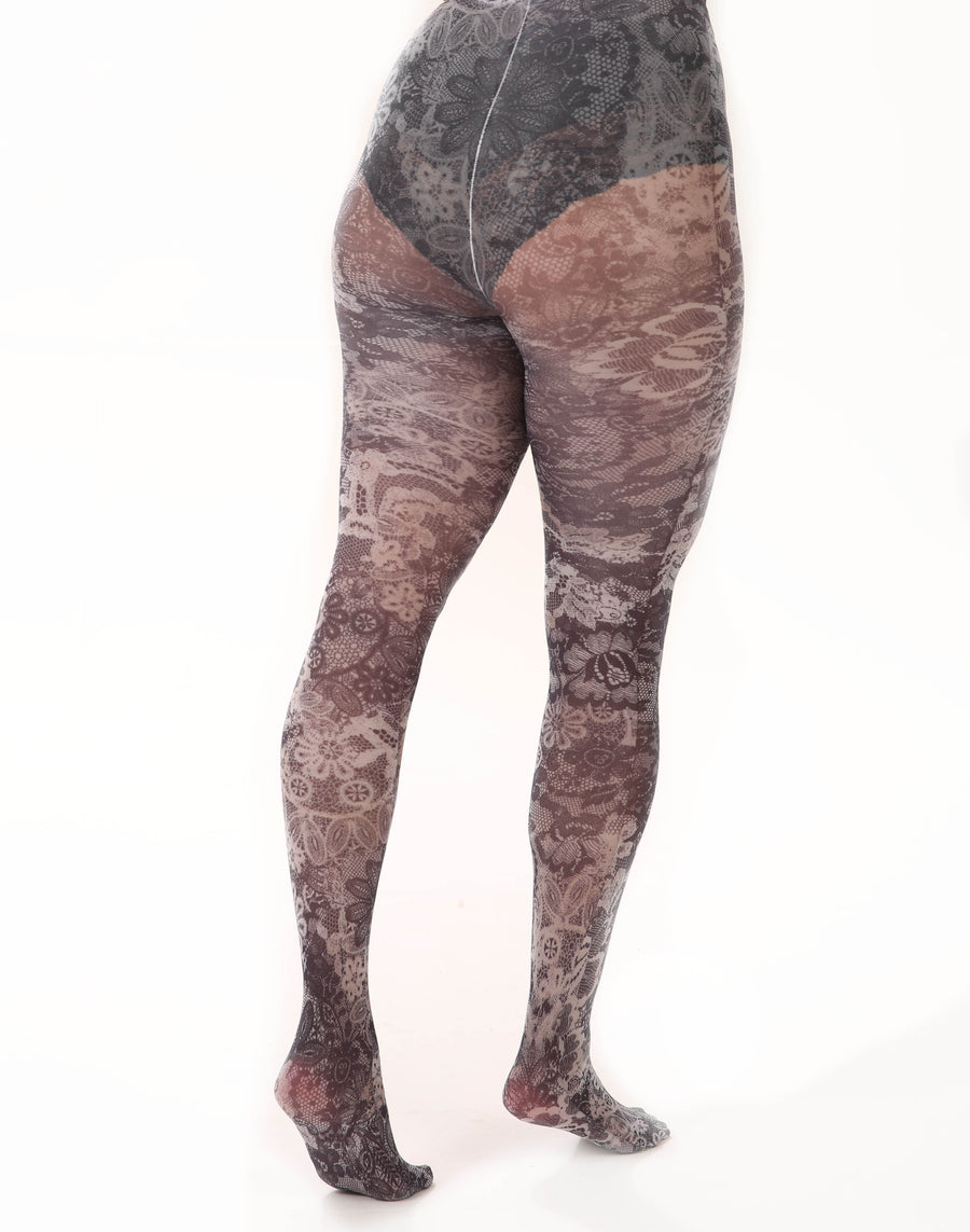Lace Frill Printed Tights