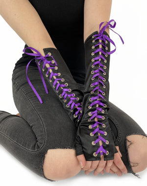 Lace Up Gloves from the wholesale gloves collection from wholesale hosiery brand, Pamela Mann.