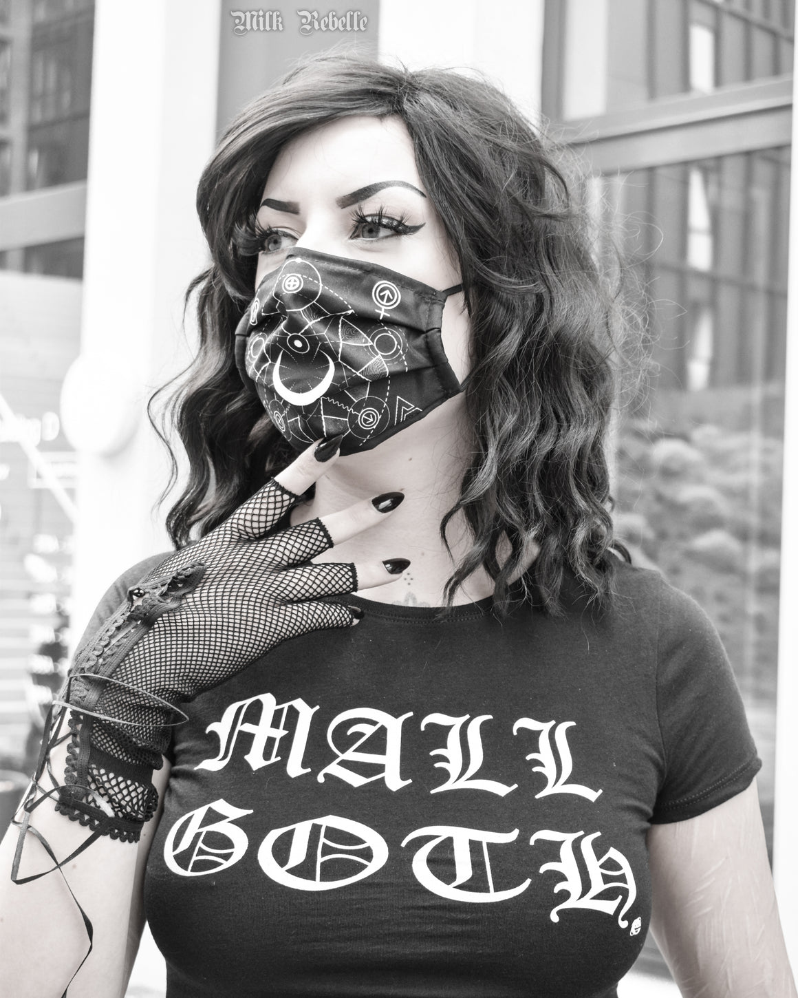 Open Finger Net Lace Up Gloves