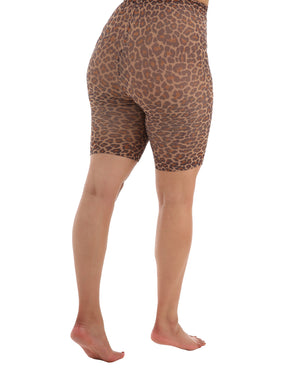 Small Leopard Printed Curvy Anti Chafing Shorts
