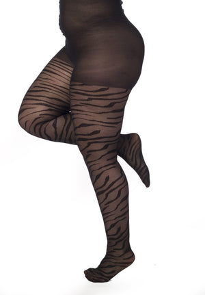 Zebra Pattern Curvy Super Stretch Tights