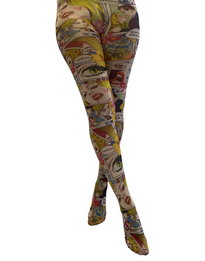 Paradise Island Bright Multi Coloured Printed Tights from Wholesale Tights Range at Pamela Mann