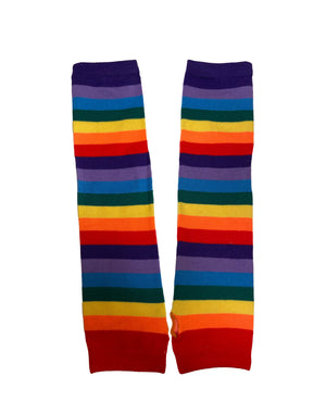 Rainbow Stripe Fingerless Gloves