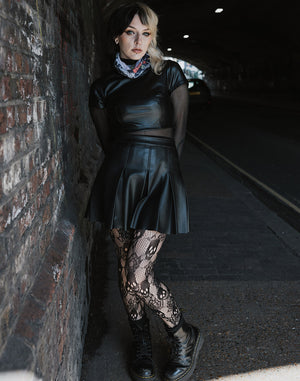 Rose and skull net tights black from Pamela Mann alternative range