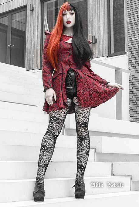 Skull and Web Net Tights