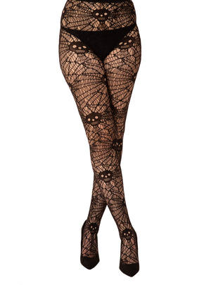 Skull and Web Net Tights