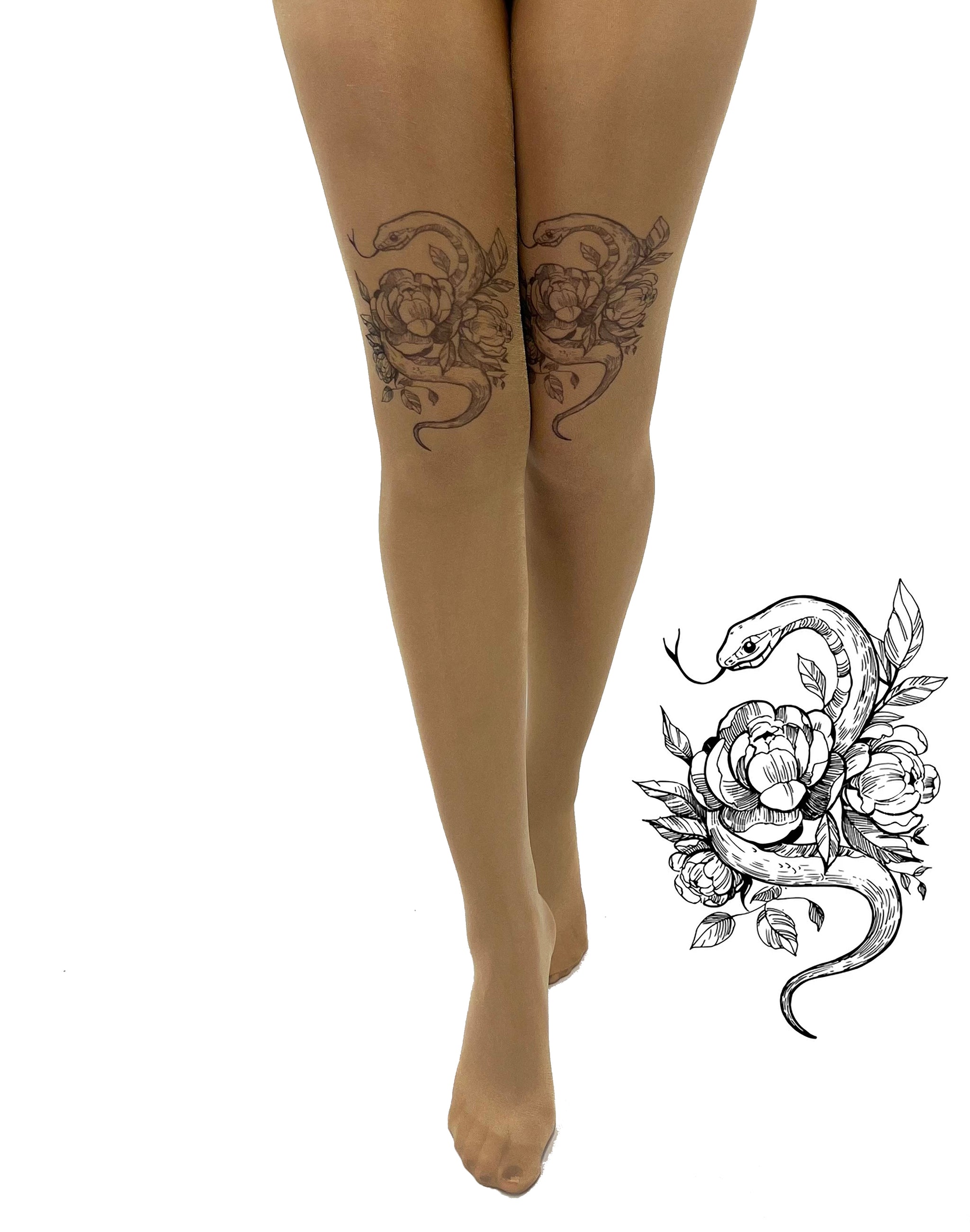 Tattoo Sailor Girl Tights, Wholesale Printed Tights