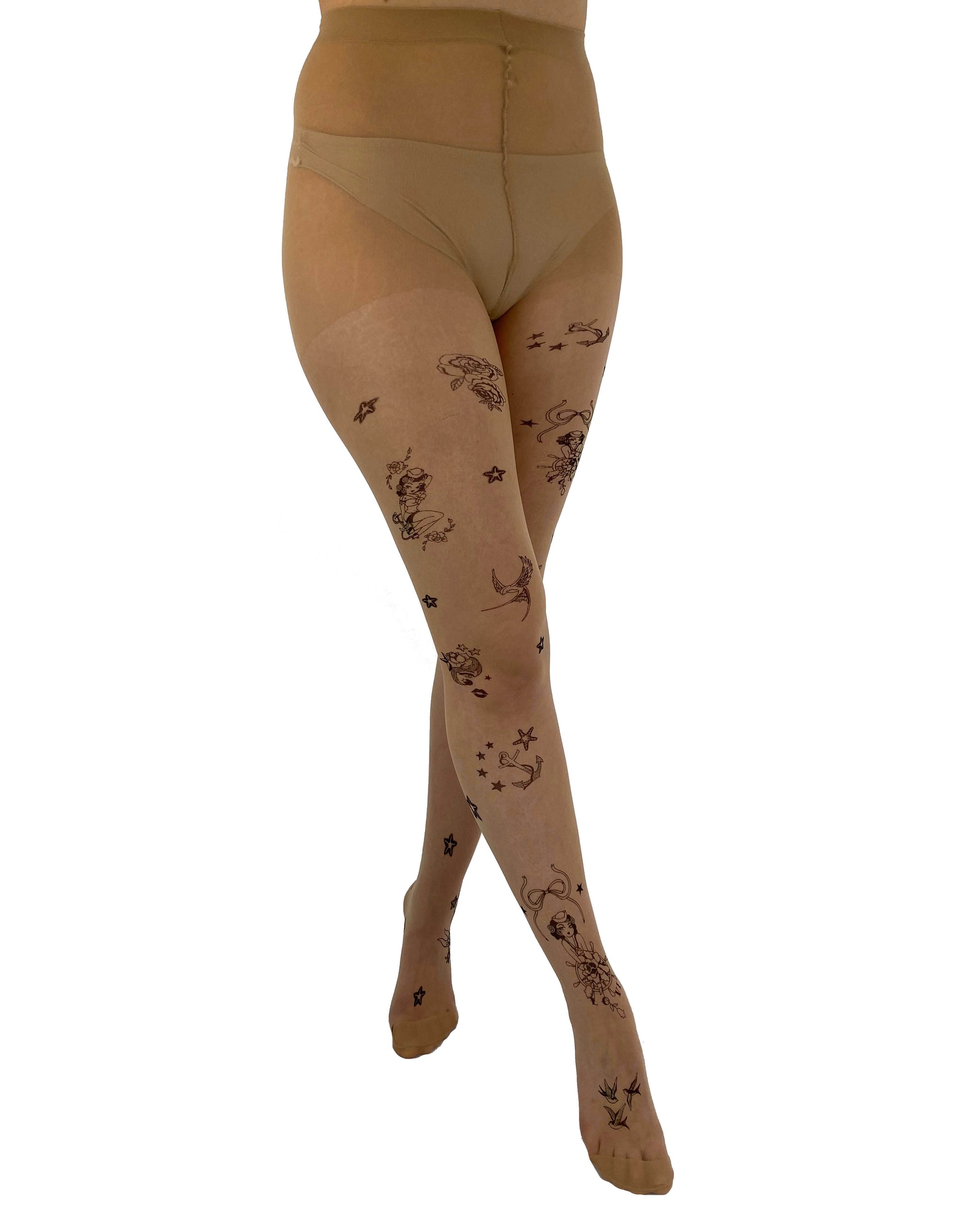 Women Sexy Silky Sheer Pantyhose Gothic Constellation Star Print Tattoo  Tights | Fruugo UK